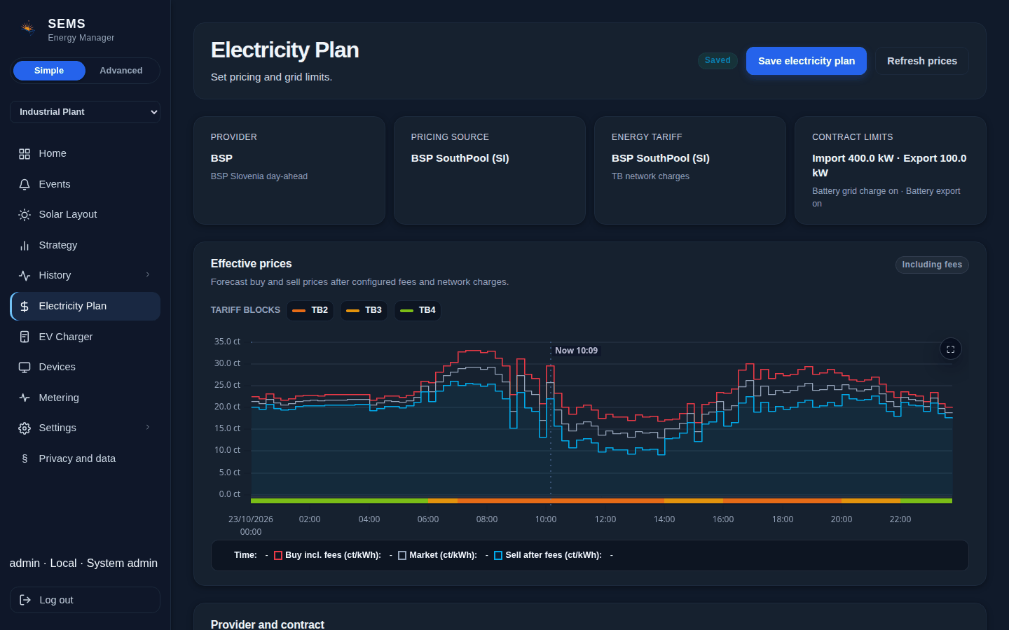 Electricity Plan page